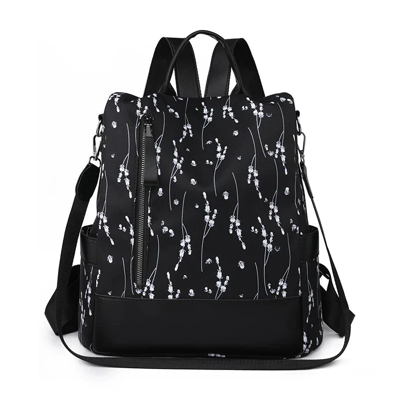 Sac à Dos Antivol Femme | Motif Fleuri Sécurisé