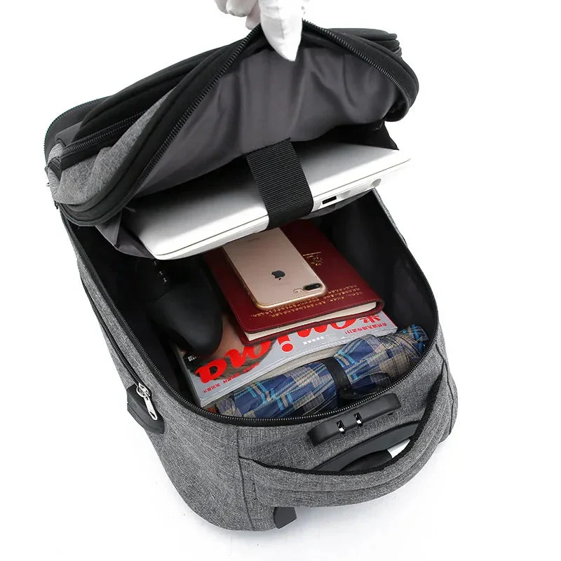 Sac à Dos à Roulettes Voyage | Port Usb Antivol