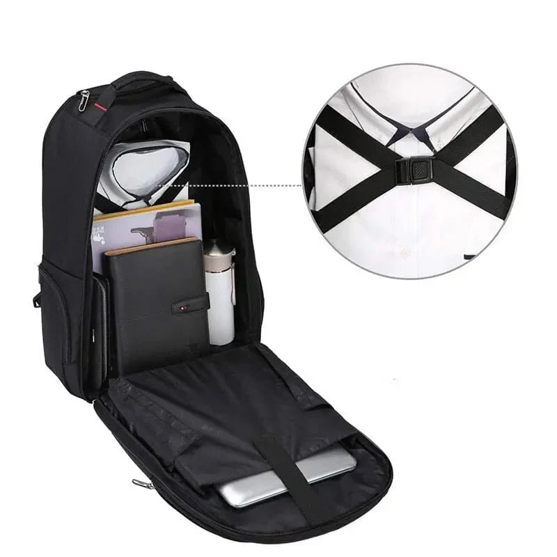 Sac à Dos à Roulettes Voyage | Convertible Multi-Poches Tissu Noir