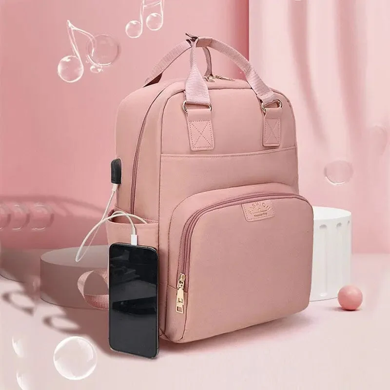 Sac à Dos à Langer Bébé | Polyester avec Port Usb