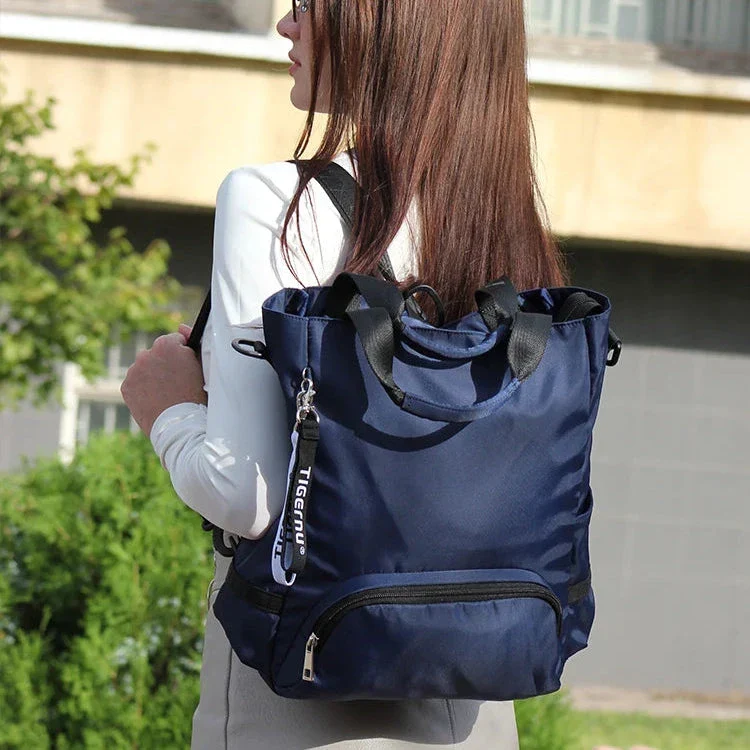 Sac à Dos 3-en-1 Femme | Nylon Imperméable Poches Multiples