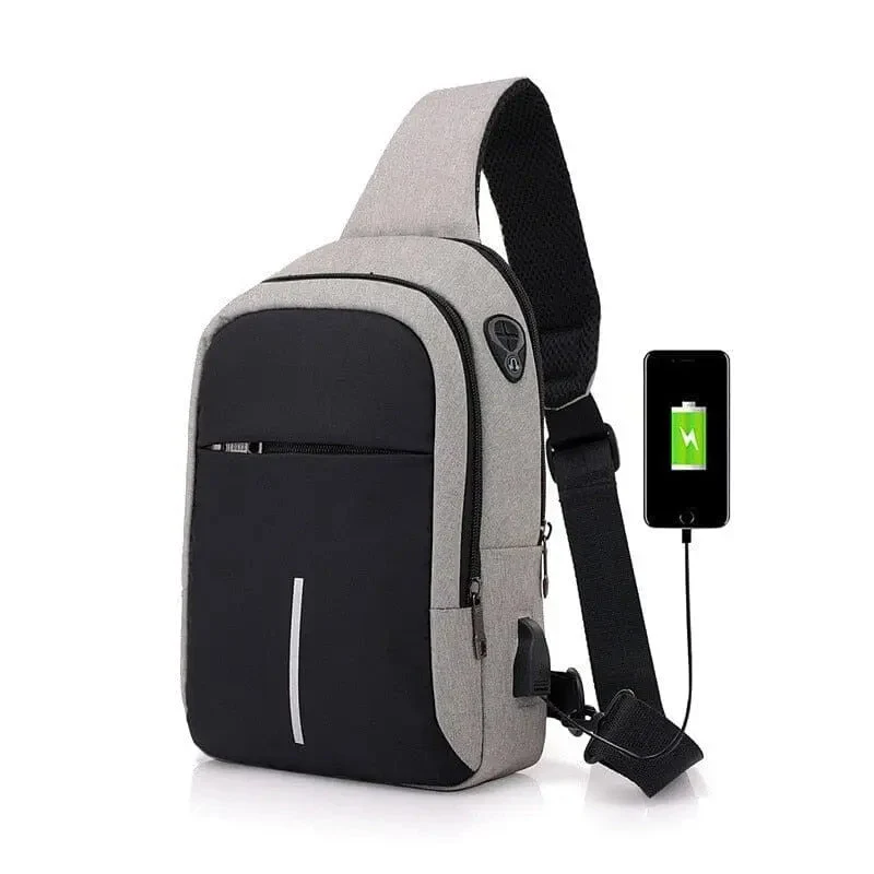 Sac à Bandoulière Connecté Voyage | Tissu Oxford et Usb