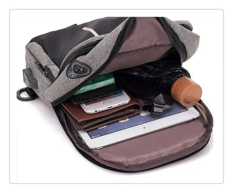 Sac à Bandoulière Connecté Voyage | Tissu Oxford et Usb