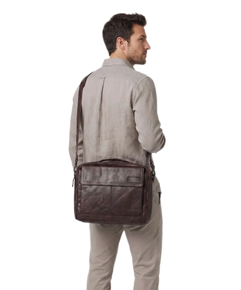 Spikes & Sparrow Bronco Henry Porte-document dark brown