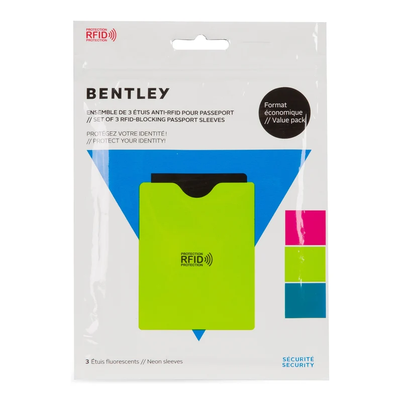 Set of 3 RFID Passport Sleeves